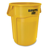 RUBBERMAID COMMERCIAL PROD. 2643-60 YEL Vented Round Brute Container, 44 gal, Plastic, Yellow