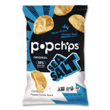 POPCHIPS 71100 Potato Chips, Sea Salt Flavor, 0.8 oz Bag, 24/Carton