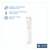 GEORGIA PACIFIC Dixie® FM23C7 Mediumweight Polystyrene Cutlery, Individually Wrapped, Fork, Plastic, White, 1,000/Carton