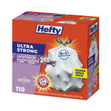 REYNOLDS FOOD PACKAGING Hefty® E88366CT Ultra Strong Scented Tall Kitchen Bags, Drawstring, 13 gal, Lavender/Vanilla, 23.75" x 24.88", White, 110/Box, 3 Boxes/Carton