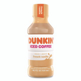 KEURIG DR PEPPER Dunkin'® 049000072396 French Vanilla Iced Coffee Drink, 13.7 oz Bottle, 12/Carton