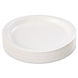HOFFMASTER PL7095 Coated Paper Dinnerware, Plate, 9" dia, White, 50/Pack, 10 Packs/Carton