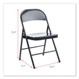 ALERA CA941 Armless Steel Folding Chair, Supports Up to 275 lb, Black Seat, Black Back, Black Base, 4/Carton