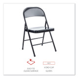 ALERA CA941 Armless Steel Folding Chair, Supports Up to 275 lb, Black Seat, Black Back, Black Base, 4/Carton