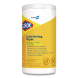 CLOROX SALES CO. 15948CT Disinfecting Wipes, 1-Ply, 7 x 8, Lemon Fresh, White, 75/Canister, 6/Carton