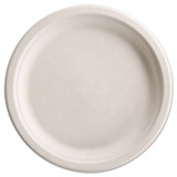 HUHTAMAKI Chinet® 25776 PaperPro Naturals Molded Fiber Dinnerware, Round Plates, 10.5" dia, Natural, 125/Pack, 4 Packs/Carton