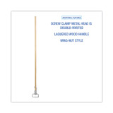 BOARDWALK 609 Spring Grip Metal Head Mop Handle for Most Mop Heads, Wood, 60", Natural
