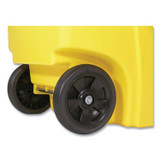 RUBBERMAID COMMERCIAL PROD. 9W27 YEL Square Brute Rollout Container, 50 gal, Molded Plastic, Yellow