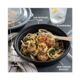 PACTIV EVERGREEN CORPORATION 0CN8083200BL EarthChoice MealMaster Container with Lid, 32 oz, 8" Diameter x 2.12" h, Black/Clear, Plastic, 250/Carton