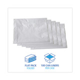 BOARDWALK W3858X Linear Low Density Industrial Can Liners, 60 gal, 0.9 mil, 38" x 58", White, Flat Pack, 100/Carton