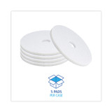 BOARDWALK 4019WHI Polishing Floor Pads, 19" Diameter, White, 5/Carton