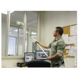UNGER CK053 SpeedClean Window Cleaning Kit, 72" to 80", Extension Pole With 8" Pad Holder, Silver/Green