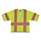 TENACIOUS HOLDINGS, INC. ergodyne® 24163 GloWear 8346Z Class 3 Two-Tone Hi-Vis Surveyor Zipper Vest, Small/Medium, Lime