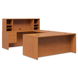 HON COMPANY 10585RCC 10500 Series "L" Workstation Right Pedestal Desk with 3/4 Height Pedestal, 72" x 36" x 29.5", Harvest