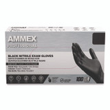 AMMEX CORPORATION Professional ABNPF44100CT Nitrile Exam Gloves, Powder-Free, Medium, 3 mil Thick, 9.5" Long, Black, 100/Box, 10 Boxes/Carton