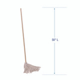 BOARDWALK CD50016S Cotton Deck Mop, #16 White Cotton Head, 50" Wood Handle, 12/Carton