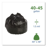 STOUT by Envision™ T4048B15 Total Recycled Content Plastic Trash Bags, 45 gal, 1.5 mil, 40" x 48", Black/Brown, 100/Carton
