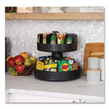 EMS MIND READER LLC SNACKCARBLK Supreme Lazy Suzan Condiment/Snack Organizer, 2 Compartments, 22.05 x 2.05 x 16.14, Black