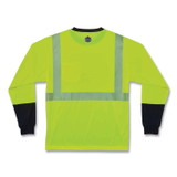 TENACIOUS HOLDINGS, INC. ergodyne® 22633 GloWear 8281BK Class 2 Long Sleeve Shirt with Black Bottom, Polyester, Medium, Lime