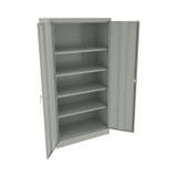 ALERA CM7218LG Assembled 72" High Heavy-Duty Welded Storage Cabinet, Four Adjustable Shelves, 36w x 18d, Light Gray
