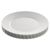 WNA, INC. RSCW91512W Classicware Plastic Dinnerware, Plates, 9" dia, White, 12/Bag, 15 Bags/Carton