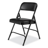 NATIONAL PUBLIC SEATING NPS® 1210 1200 Series Premium Vinyl Dual-Hinge Folding Chair, Supports Up to 500 lb, 17.75" Seat Height, Caviar Black, 4/Carton