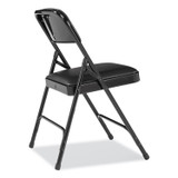 NATIONAL PUBLIC SEATING NPS® 1210 1200 Series Premium Vinyl Dual-Hinge Folding Chair, Supports Up to 500 lb, 17.75" Seat Height, Caviar Black, 4/Carton