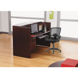 ALERA VA327236MY Alera Valencia Series Reception Desk with Transaction Counter, 71" x 35.5" x 29.5" to 42.5", Mahogany