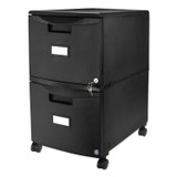 STOREX 61312B01C Two-Drawer Mobile Filing Cabinet, 2 Legal/Letter-Size File Drawers, Black, 14.75" x 18.25" x 26"