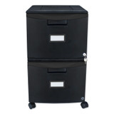 STOREX 61312B01C Two-Drawer Mobile Filing Cabinet, 2 Legal/Letter-Size File Drawers, Black, 14.75" x 18.25" x 26"