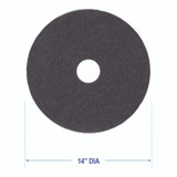 BOARDWALK 4014 BLA Stripping Floor Pads, 14" Diameter, Black, 5/Carton