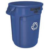 RUBBERMAID COMMERCIAL PROD. 263273BE Brute Recycling Container, 32 gal, Polyethylene, Blue