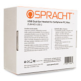 SPRACHT ZUMWDUSB2 ZuM Binaural Over The Head Headset, Black/Silver