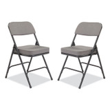 NATIONAL PUBLIC SEATING NPS® 3212 3200 Series Fabric Dual-Hinge Folding Chair, Supports Up to 300 lb, Charcoal Seat, Charocoal Back, Black Base, 2/Carton