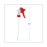 BOARDWALK 09229 General Purpose Trigger Sprayer, 9.25" Tube, Fits 32 oz Bottles, Red/White, 24/Carton