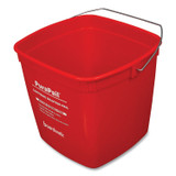 BOARDWALK 6QTREDBKT PuraPail, 6 qt, Polypropylene, Red/White