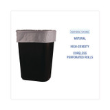 BOARDWALK 303610 High-Density Can Liners, 30 gal, 8 mic, 30" x 36", Natural, Perforated Roll, 25 Bags/Roll, 20 Rolls/Carton