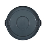 BOARDWALK 32GLWRLIDG Lids for 32 gal Waste Receptacle, Flat-Top, Round, Plastic, Gray