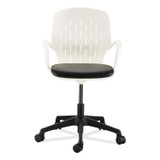 SAFCO PRODUCTS 7013WH Shell Desk Chair, Supports Up to 275 lb, 17" to 20" Seat Height, Black Seat, White Back, Black/White Base