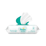 PROCTER & GAMBLE Pampers® 87076 Sensitive Baby Wipes, 1-Ply, 6.8 x 7, Unscented, White, 56/Pack, 8 Packs/Carton