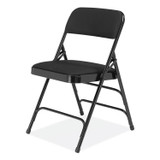 NATIONAL PUBLIC SEATING NPS® 2310 2300 Series Fabric Upholstered Triple Brace Premium Folding Chair, Supports Up to 500 lb, Midnight Black, 4/Carton