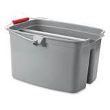 RUBBERMAID COMMERCIAL PROD. 2617 GRA Double Utility Pail, 17 qt, Plastic, Gray