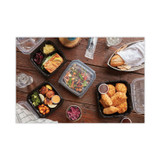 PACTIV EVERGREEN CORPORATION DC858310B000 EarthChoice Vented Dual Color Microwavable Hinged Lid Container, 3 Compartments, 33 oz, Black/Clear, Plastic, 150/Carton