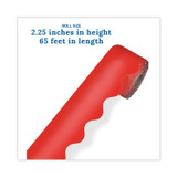 CARSON-DELLOSA EDUCATION 108465 Rolled Borders, Scalloped Border, Back to School, 2.25" x 65 ft, Red