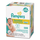 PROCTER & GAMBLE Pampers® 07325 Sensitive Baby Wipes, 1-Ply, 6.7 x 7, Unscented, White, 84/Pack, 7/Carton