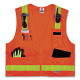 TENACIOUS HOLDINGS, INC. ergodyne® 21433 GloWear 8250ZHG Class 2 Hi-Gloss Surveyors Zipper Vest, Polyester, Small/Medium, Orange