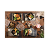 PACTIV EVERGREEN CORPORATION DC109100B000 EarthChoice Vented Dual Color Microwavable Hinged Lid Container, 66 oz, 10.5 x 9.5 x 3, Black/Clear, Plastic, 132/Carton