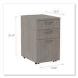 ALERA VA572816GY Alera Valencia Series Mobile Pedestal File, Left/Right, 3-Drawer: Box/Box/File, Legal/Letter, Gray, 15.88 x 20.5 x 28.39