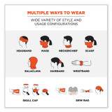 TENACIOUS HOLDINGS, INC. ergodyne® 42128 Chill-Its 6487 Cooling Performance Knit Multi-Band, Polyester/Spandex, One Size Fits Most, Hi-Vis Orange