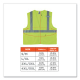 TENACIOUS HOLDINGS, INC. ergodyne® 21189 GloWear 8225HL Class 2 Standard Solid Hook and Loop Vest, Polyester, Lime, 4X-Large/5X-Large